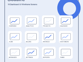 Cloudline — 18 Dashboard UI Wireframe Screens