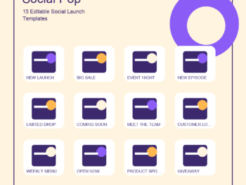 Social Pop — 15 Editable Social Launch Templates